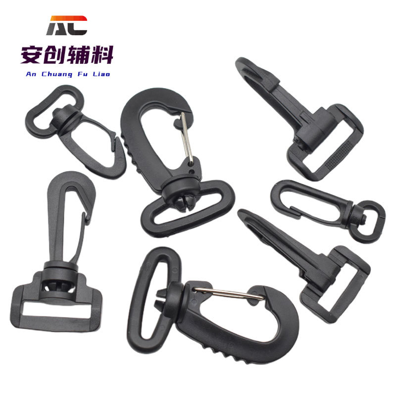 in stock supply plastic hook bag turn hook shoulder strap hook backpack hook lobster hook size