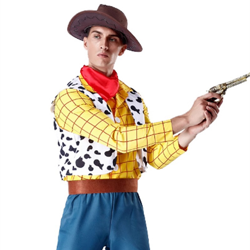 Hudi vest Western Denim party stage costume cos Toy Story Hudi couple parent-child performance costume