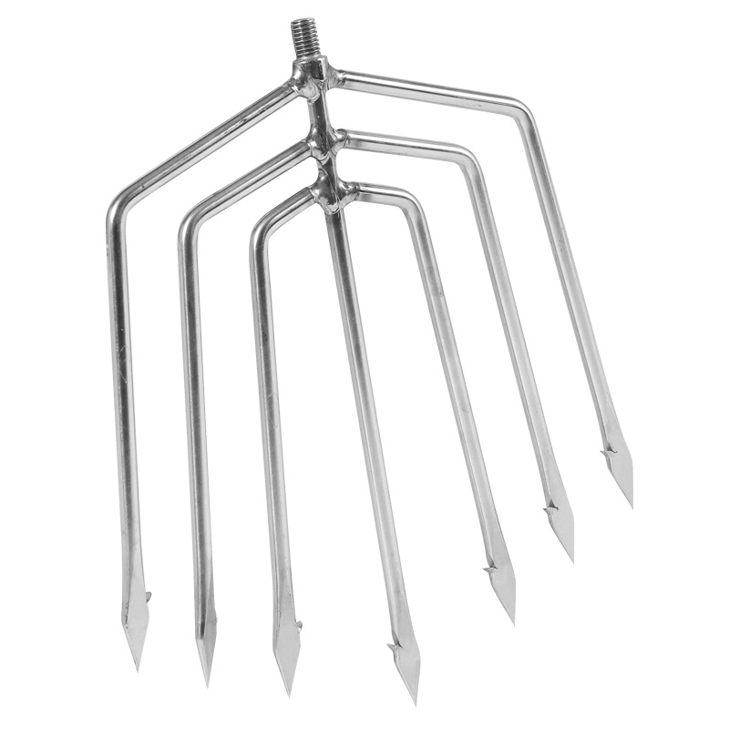 Stainless steel harpoon flat teeth round teeth with barbs 3 teeth five teeth row fork lantern Fork Fishing Gear Accessories Wholesale