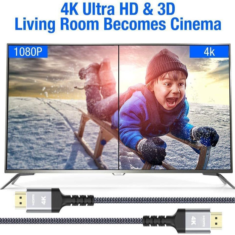 4k hd line connection nylon hdmi line 2.0 data line connection line projector data line video line