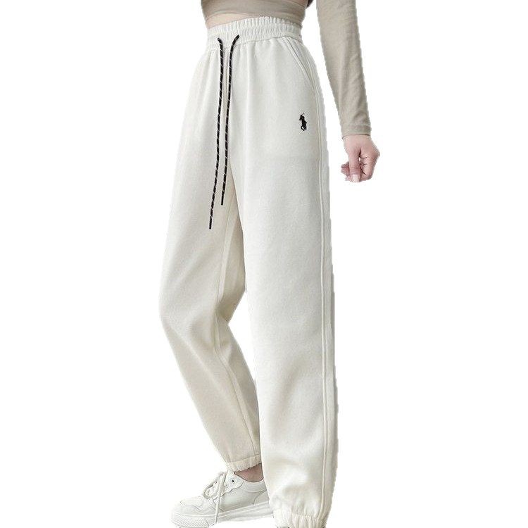 Retro American 2025 Spring New Contrast Color Drawstring Sports Pants Loose Foot-toe Sweatpants Women's All-match Casual Reduced