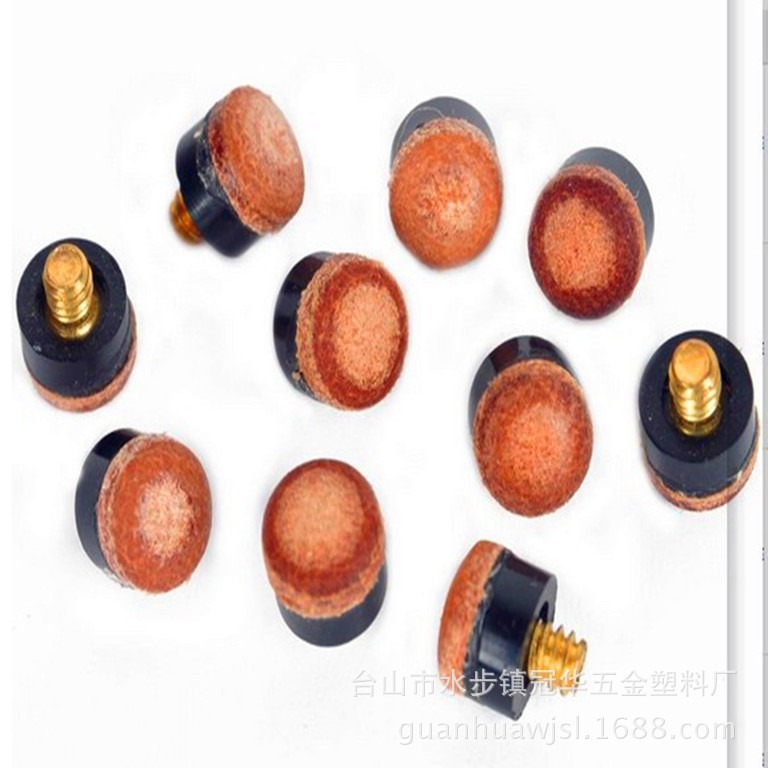 Factory Direct Supply Black 8 Billiard Billiard Cue Supplies Gun Head Accessories 13mm Screw Red Leather Head