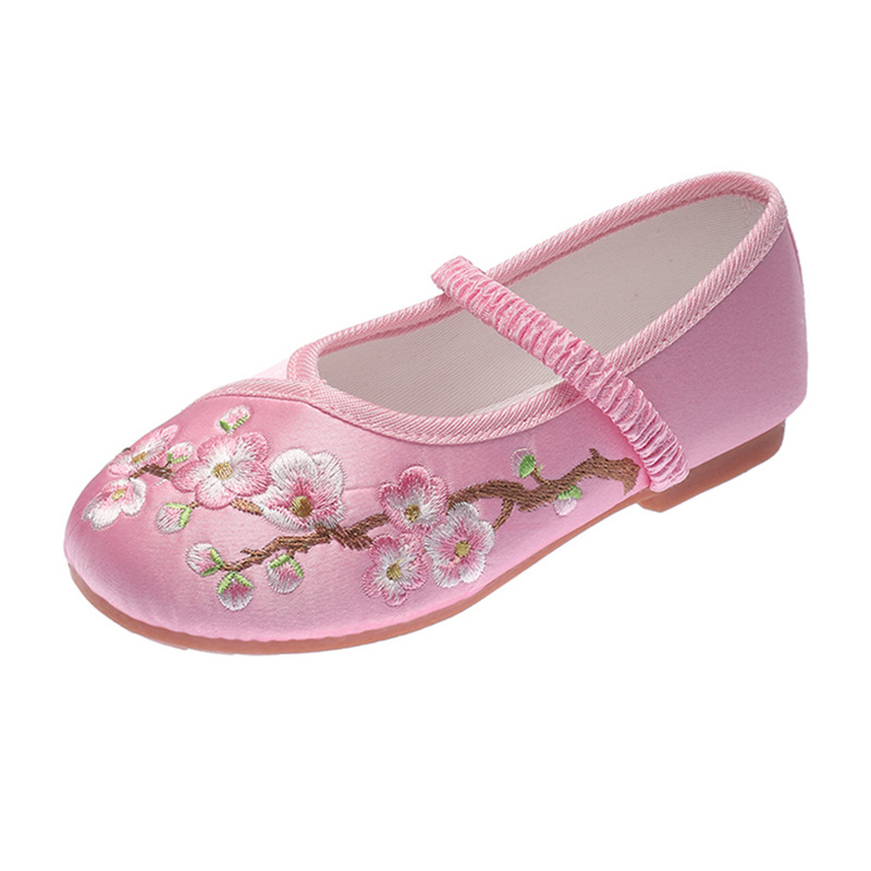 Hanfu Shoes Girls' Ancient Costume Children's Embroidered Shoes Ethnic Antique Baby Princess Cheongsam Shoes Old Beijing Cloth Shoes