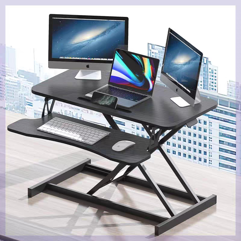 Pneumatic Lifting Computer Desk Adjustable Heightening Rack for Office Table Table Table Notebook Standing Folding Table