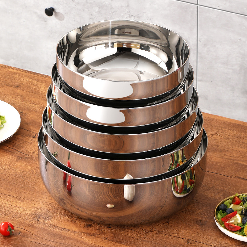 316 stainless steel thickened three-layer steel and basin deepened kneading basin hair basin hot pot soup basin with lid food grade