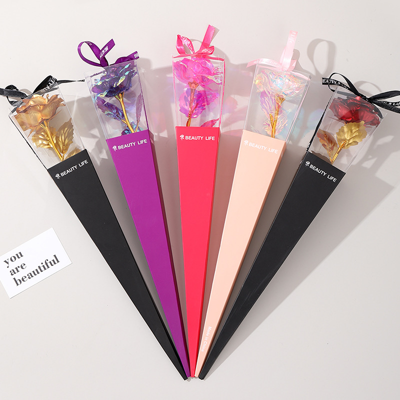 Подарок на День святого Валентина искусственный цветок роза одиночный цветок подарочная коробка высококачественный экспорт вечная цветочная коробка DIY ремесла оптом