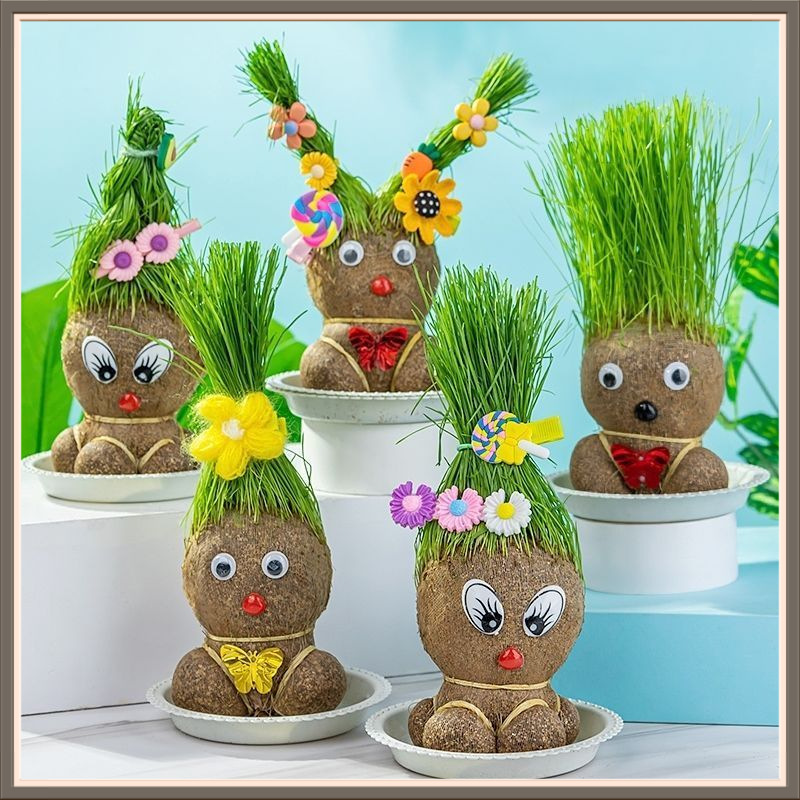 Long Doll Head Doll Creative Small Potted Desktop Cute Plant Fun Doll Office Children Hydroponics