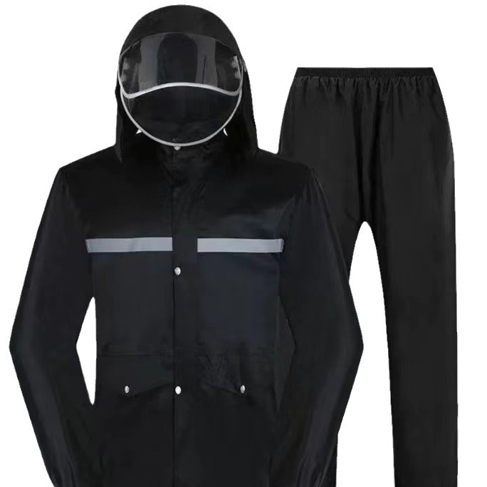 Raincoat and Rain Pants Set Full-Body Rainproof Adult Men and Women Electric Bike Riding Takeaway Reflective Cross-Border Split Raincoat