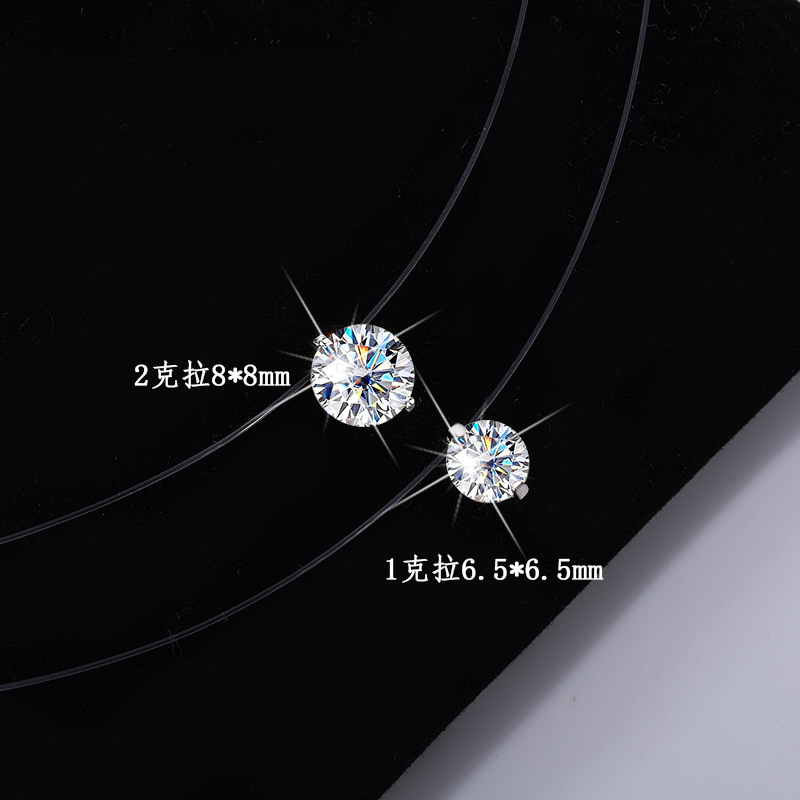 Zhao Ruth with S925 silver clavicle chain mermaid tears necklace female minority high sense of moissanite pendant wholesale