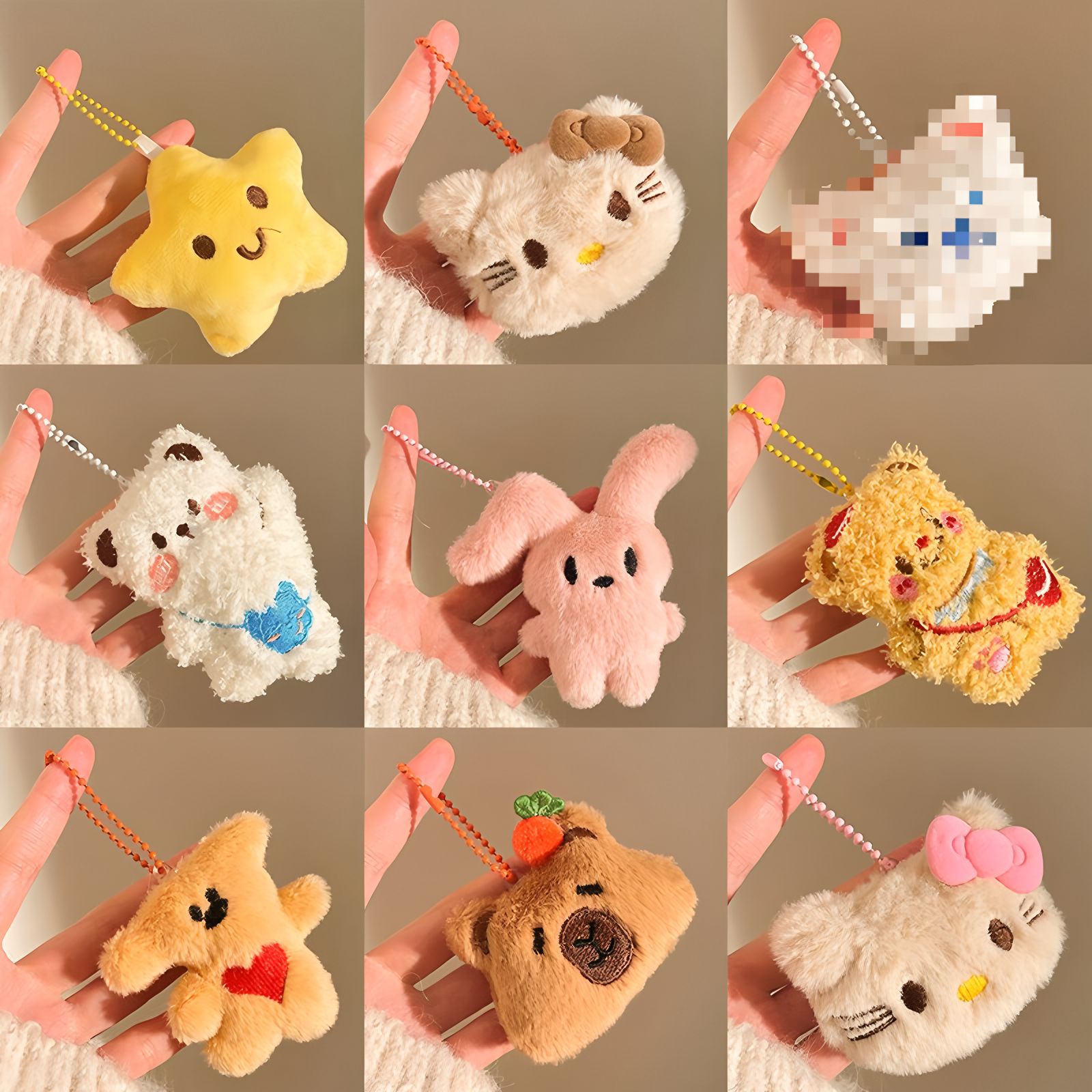 Stuffed Doll Bag Pendant Female Cultural and Creative Stall Key Chain Chain Children's Day Interactive Souvenir Pendant Small Gift