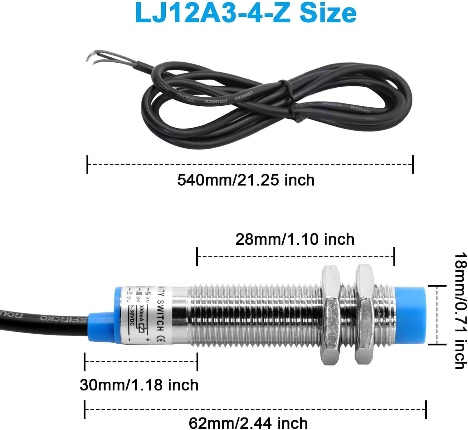 Lj12A3-4-Z Bx Proximity Sensor Ruizhi 3 Pieces Lj12A3-4-Z Sc