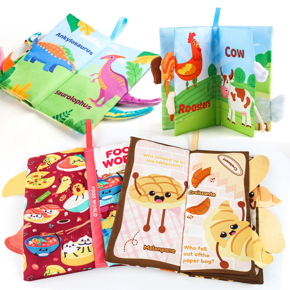 Source Manufacturer 0-3 Years Old Baby Tail Cloth Book Can Be Chewed and Torn, Baby Cloth Book Early Education Toy