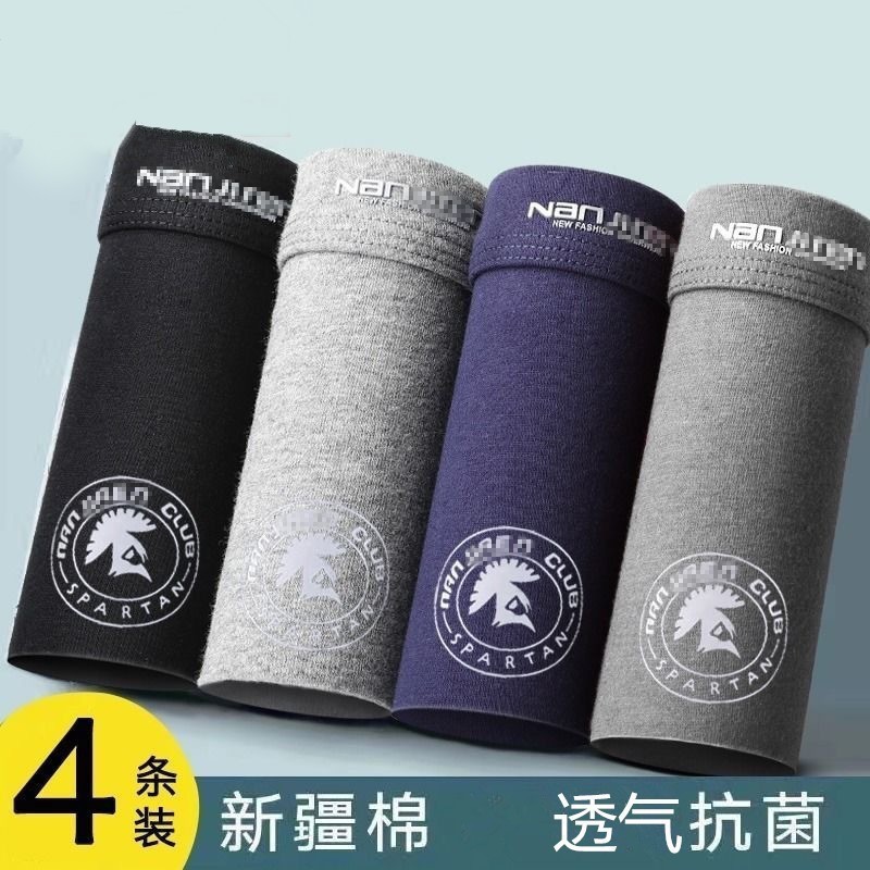 2 Pack Men's Underwear Boys Cotton Boxers Comfortable Printed Breathable Boxer Shorts Head Men's plus size Bottom