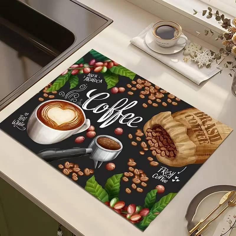 temu generation coffee kitchen diatom mud drain mat high temperature resistant anti-scalding heat insulation drying mat absorbent placemat
