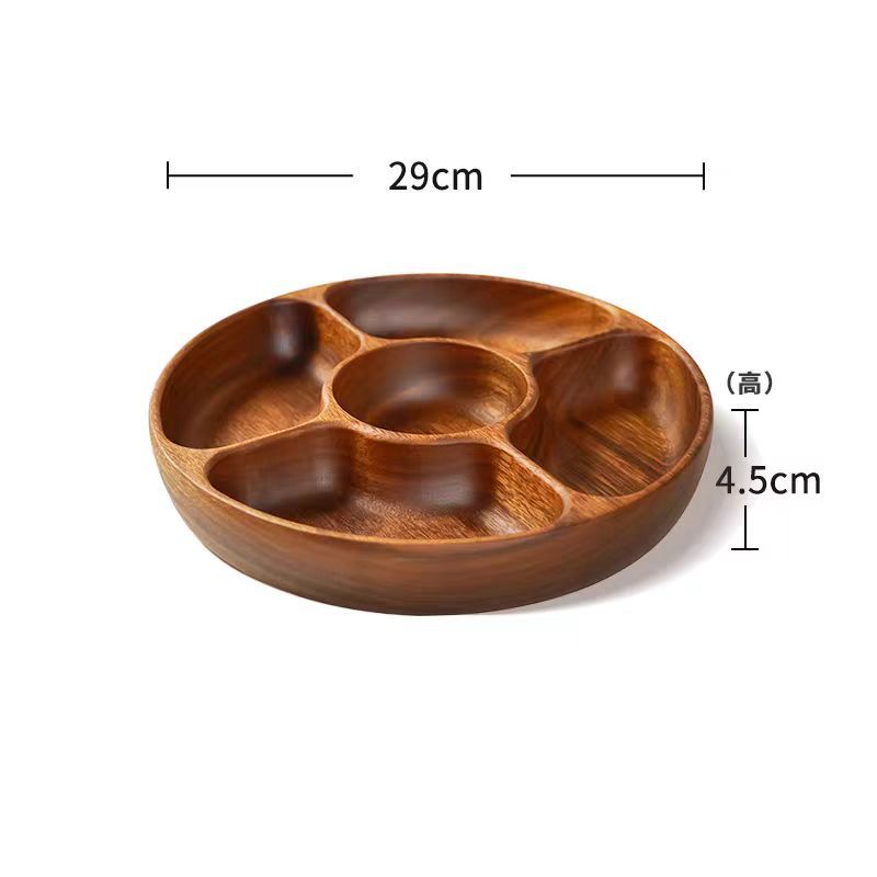 Фруктовая тарелка, тарелка для закусок, ореховая круглая тарелка с пятью отделениями, коробка для сухофруктов