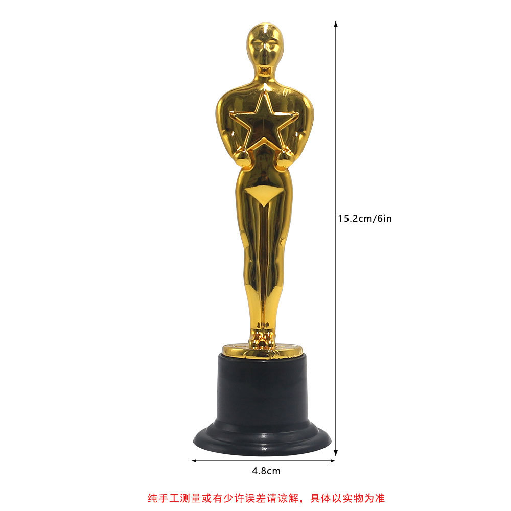 Cross-border Five-pointed Star Golden Man Trophy Children's Games Award Commemorative Gift Electroplated Gold Plastic Trophy