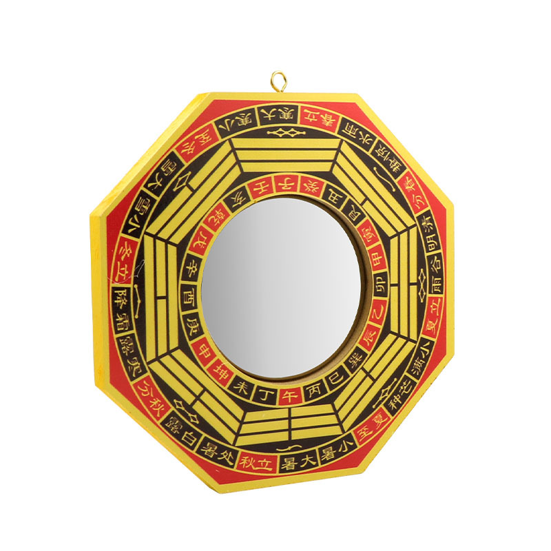 Manufacturers supply bagua mirror concave-convex mirror wooden indoor and outdoor doors and windows home ornaments pendant crafts decorations
