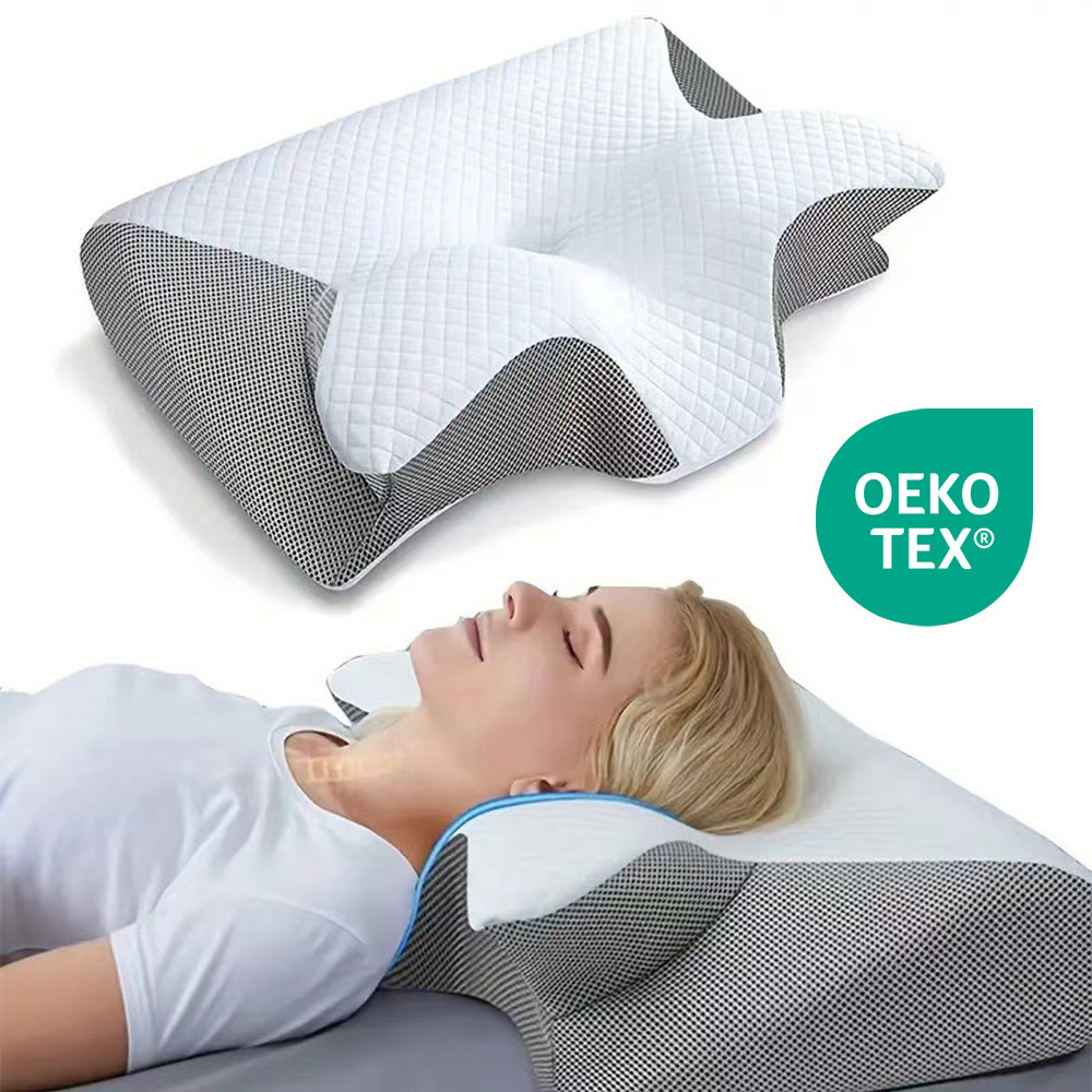 New Cross-border Amazon Horn Butterfly Pillow Neck Pillow Sleep Pillow Slow Rebound Memory Pillow Cervical Pillow Pillow Core