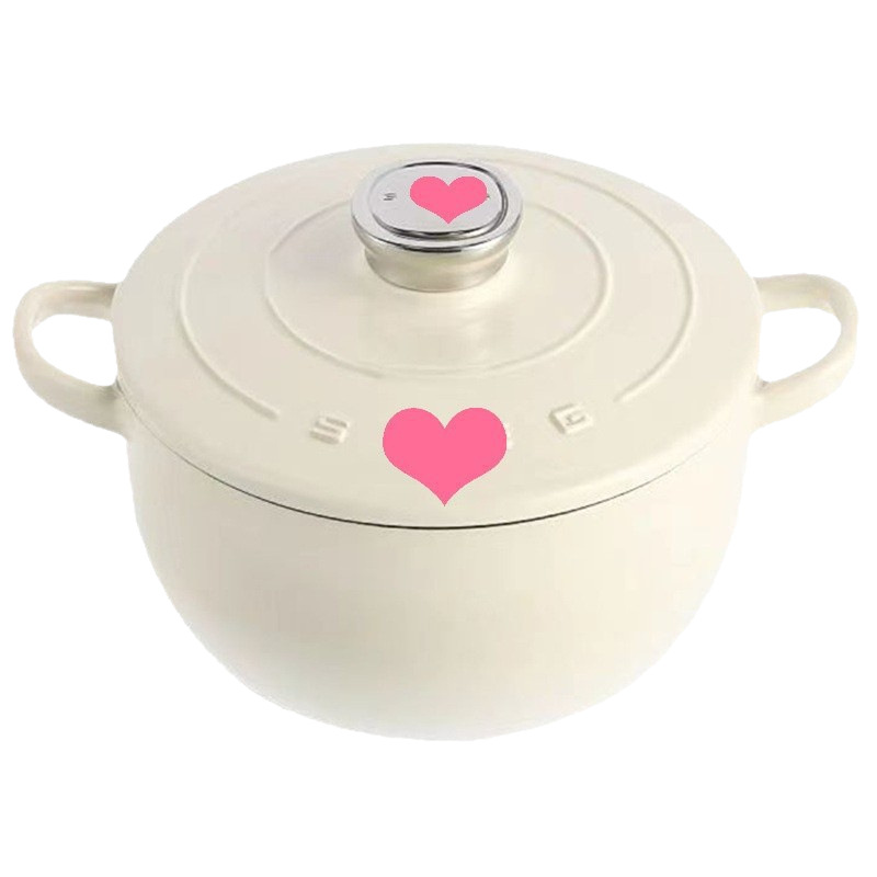 Foreign Trade SM Smya EG24CM Cast Iron Enamel Pot Soup Pot Retro Enamel Pot with Lid General Purpose for Gas Induction Cooker