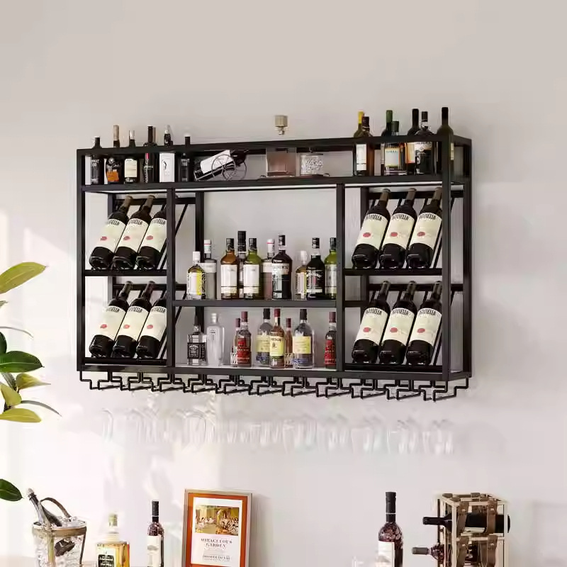Cross-border Disassembly Wall-mounted Wine Rack Bar Table Red Wine Display Cabinet Storage Shelf Display Rack Wine Rack Red Wine Cabinet