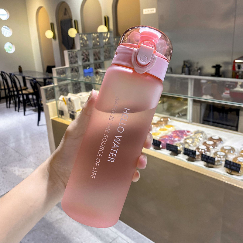 Large Capacity Plastic Frosted Portable Water Cup Student Outdoor Fitness Cup Women's Summer Sports Water Cup Formulation