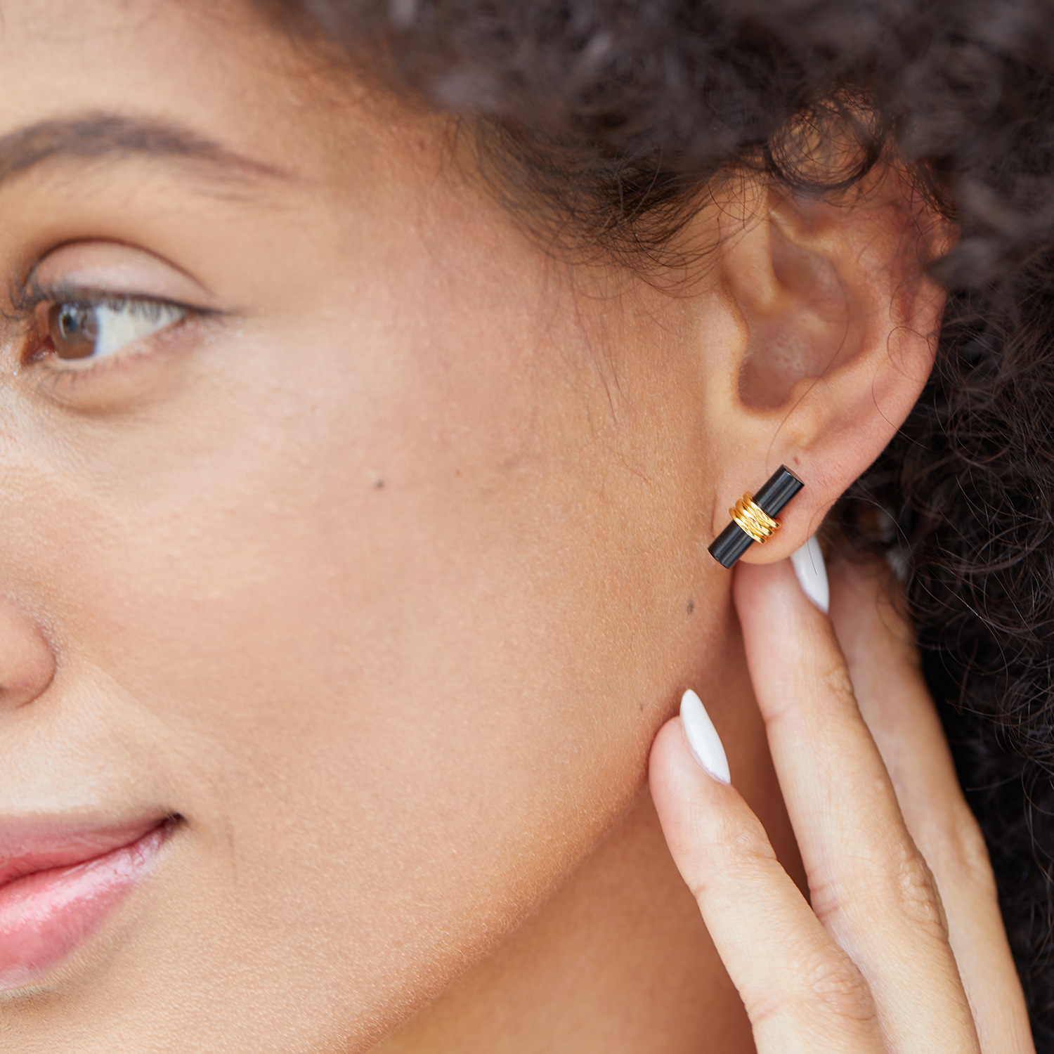 S925 Silver Natural Stone Earrings Niche Design Sense Earrings Fashion French Seiko Silver Cross-border Dopamine New Style