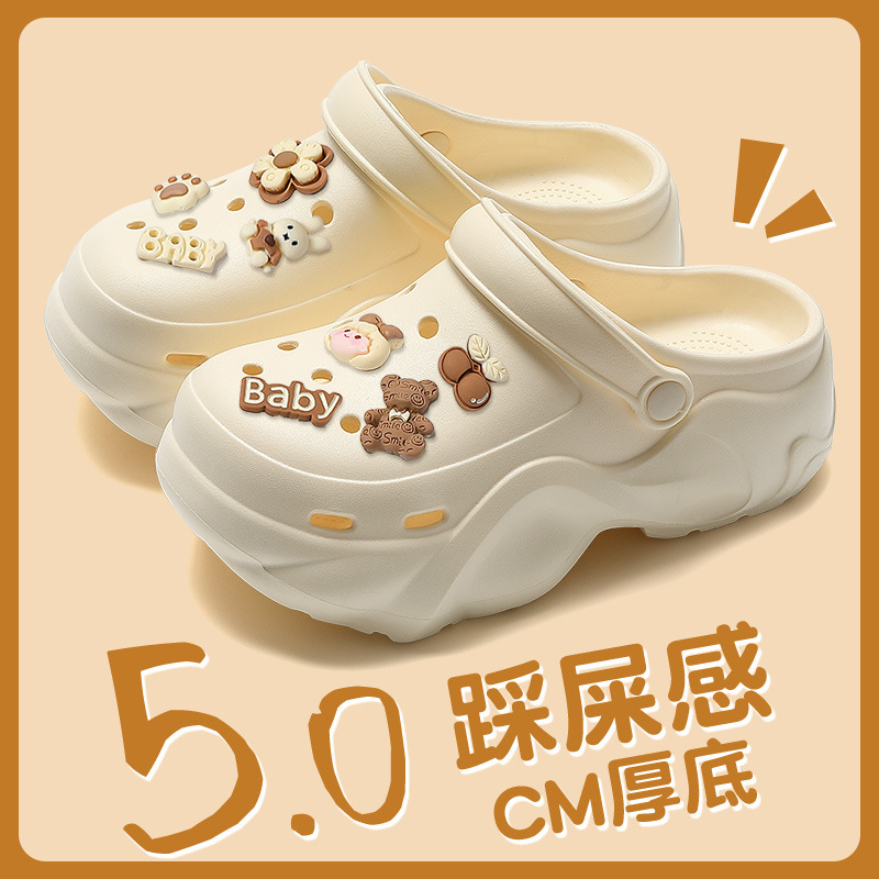 Cartoon Croc Shoes Women's Summer 2025 New Eva Indoor Home Non-Slip Outerwear Thick-Soled Sandals Women's Wholesale