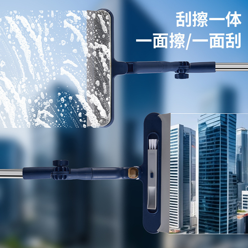 Extended Pole Double Glass Cleaning Brush for High-Rise Windows, Rotatable Double-Sided Window Cleaning Brush, Special for High-Rise Building Cleaning