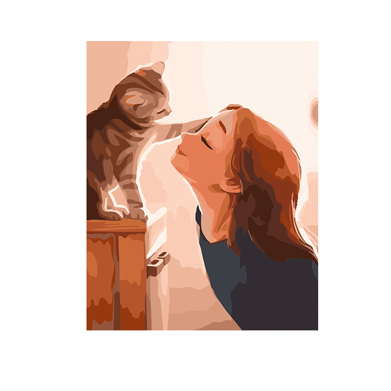 Cross-border explosions custom diy digital oil painting photo landscape cartoon animation to map custom small batch wholesale