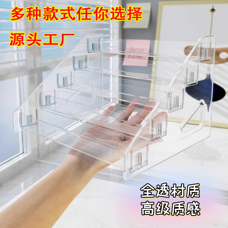 Прозрачная коробка для хранения теней, органайзер для косметики на столе общежития