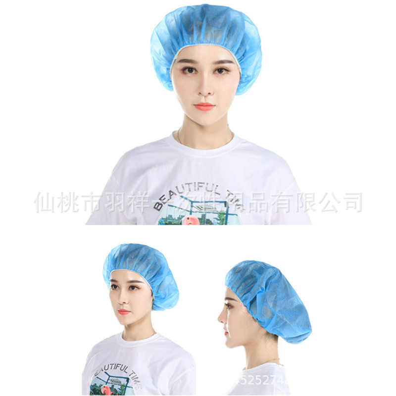Thickened Disposable Round Cap Non-woven Headgear Handmade Round Cap Food Workshop Chef Dustproof Breathable Headgear Mesh Cap