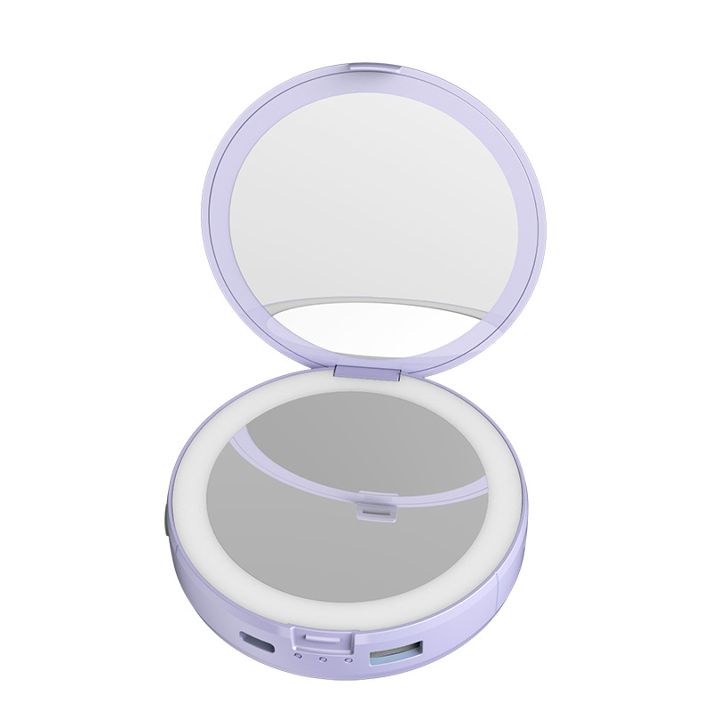 Smart heating cosmetic mirror charging portable multi-function LED fill light cosmetic mirror student dormitory high-end small mirror