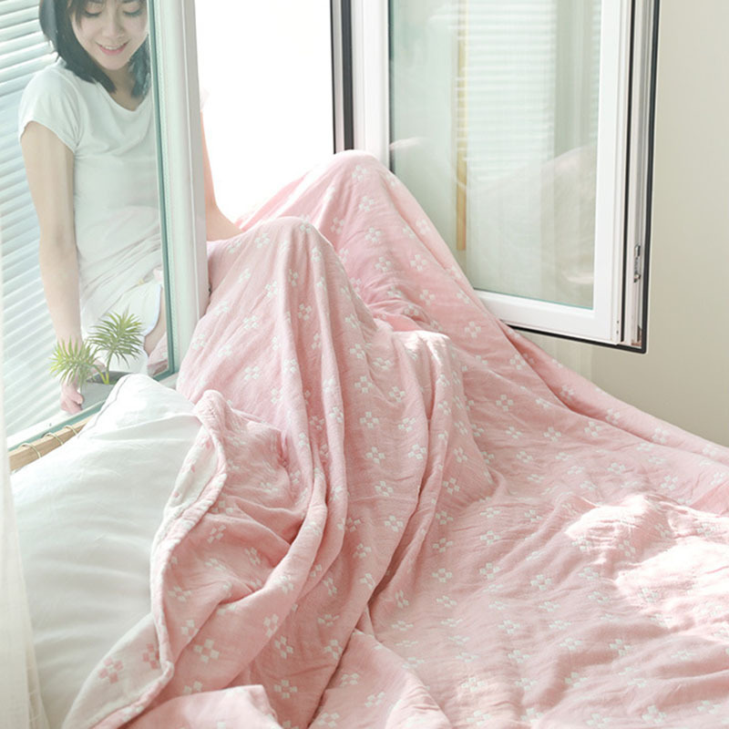 Customized Three-Layer Pure Cotton Gauze Blanket, Towel Quilt, Summer Air-Conditioning Blanket, Summer Cool Quilt, Nap Blanket, Breathable and Skin-Friendly Bed Cover