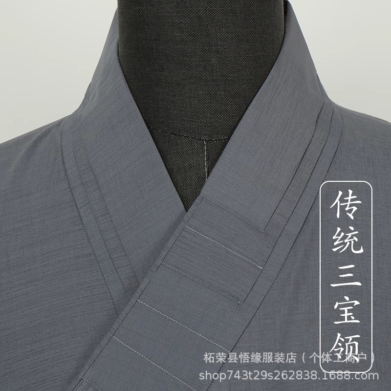 Monk Robe Summer Thin Cool Breathable Monk Clothing Unisex Linen Monk Robe Coat