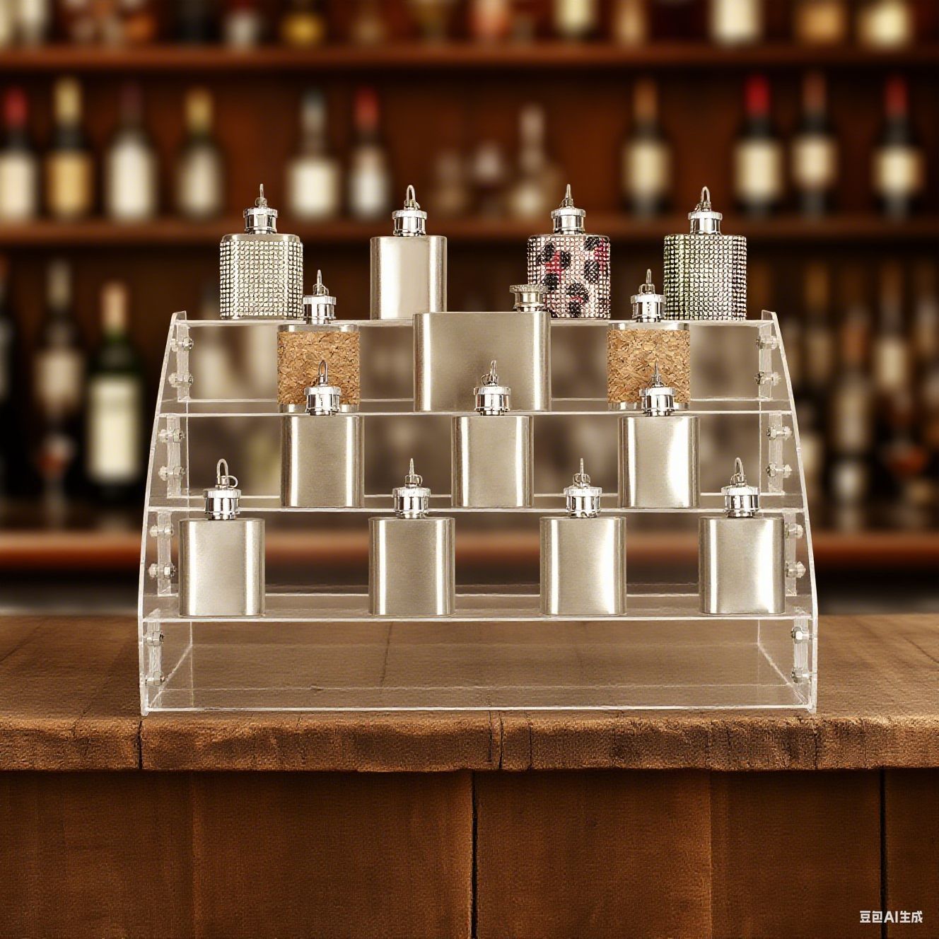 Фляжка из нержавеющей стали 1-10 унций, портативная, уличная, баллончик с краской, натуральный цвет, белая винная бутылка