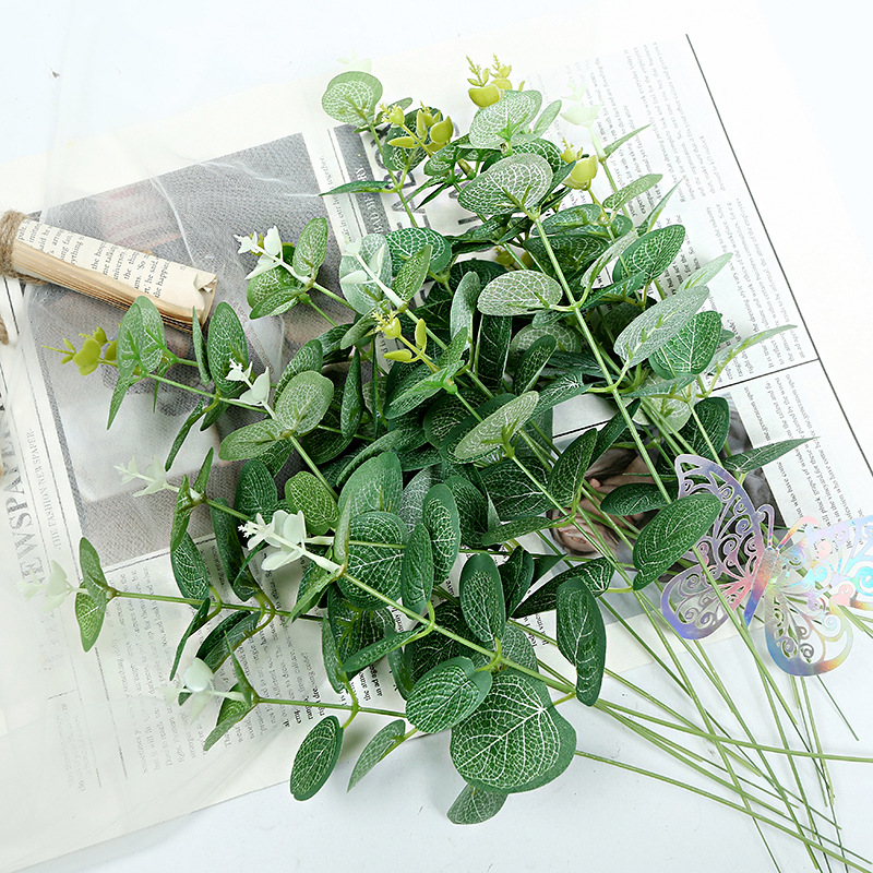 Eucalyptus Single Spring Simulation Apple Leaf Money Leaf Ornaments Home Arrangement Flower Arrangement Decoration Simulation Eucalyptus