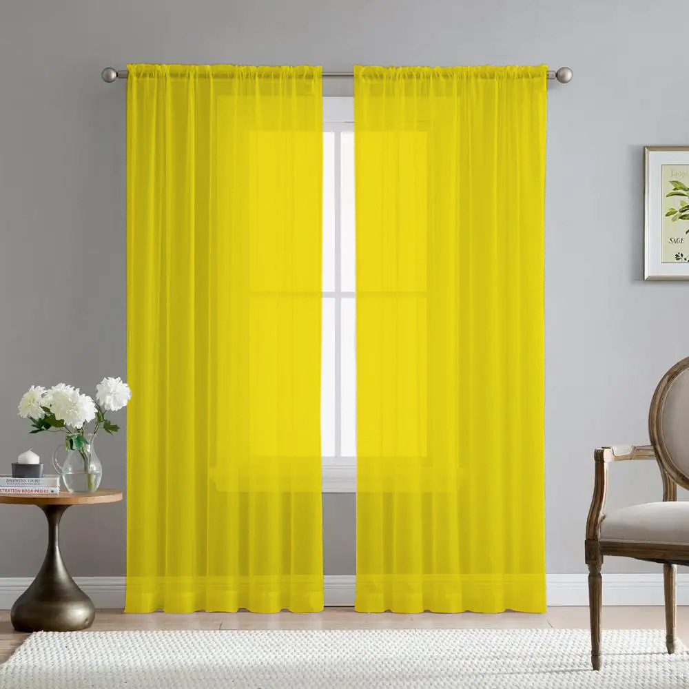 Support Jit Delivery, Cross-Border Exclusive Factory Direct Sales, Yellow Translucent Digital Printing Processing Curtains and Screens
