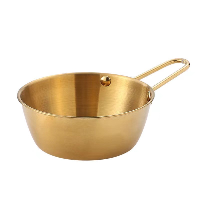 316 Stainless Steel Golden Rice Wine Bowl with Handle Snack Bowl Korean Restaurant Bowl Dipping Sauce Seasoning Small Bowl