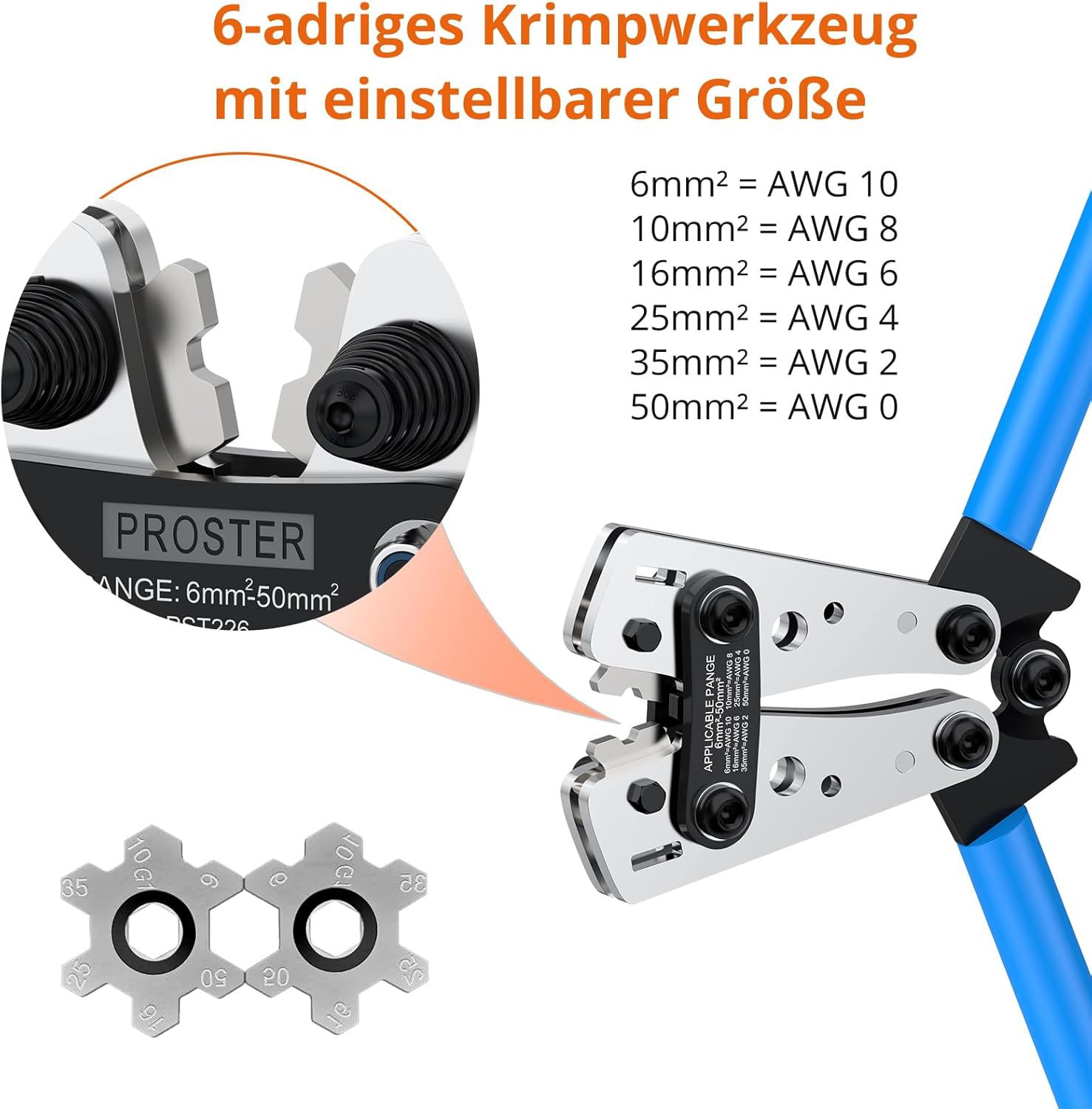 Proster Crimpzange Kabelschuhe Crimpzange Kabelschuhe Set Mi