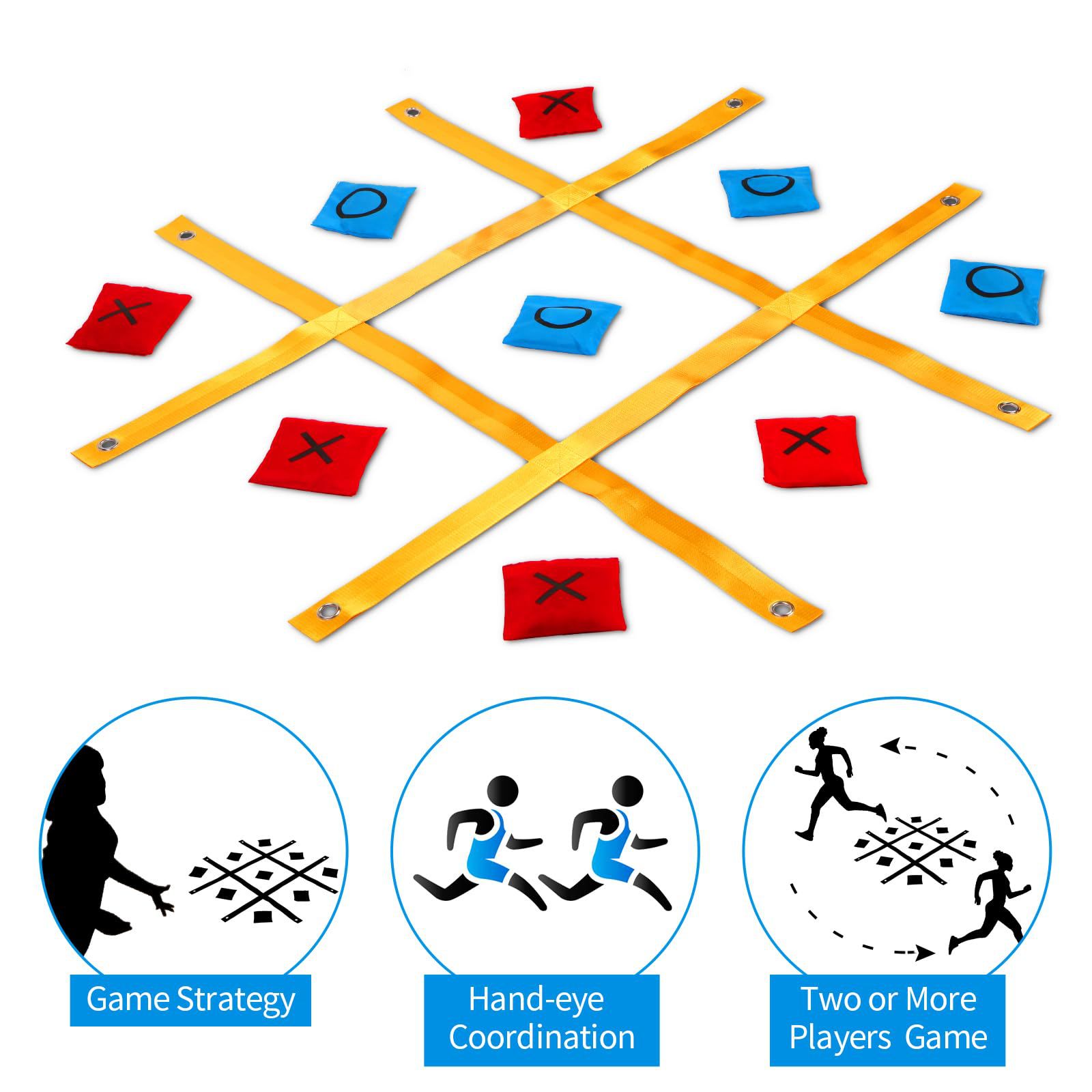 Giant Tic Tactoe Game Tic Tac Toe Strap Outdoor Entertainment Portable Outdoor Lawn Game Tic Tac Toe Strap