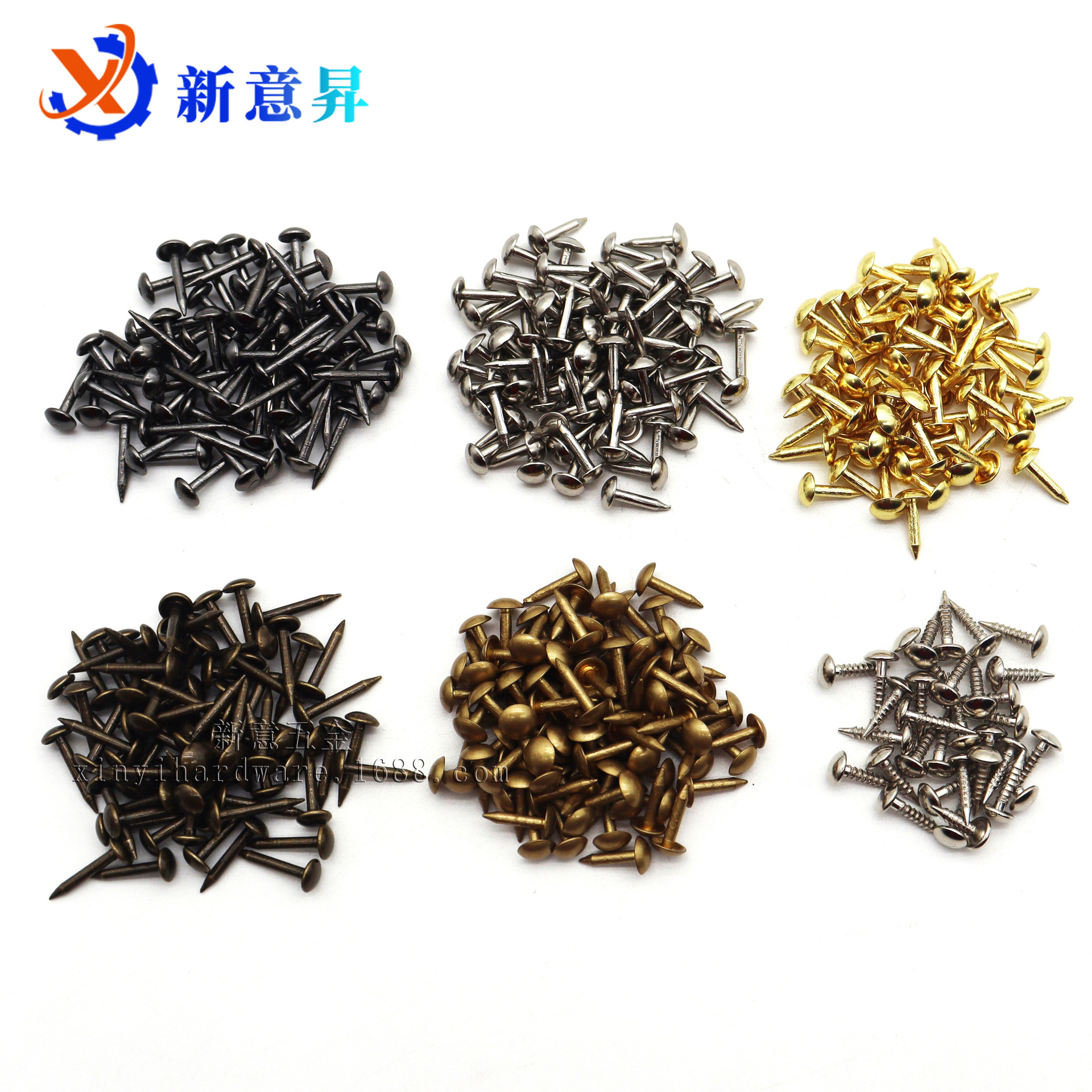 Антикварные медные гвозди 5мм с круглой головкой, мини-декоративные гвозди для диванов