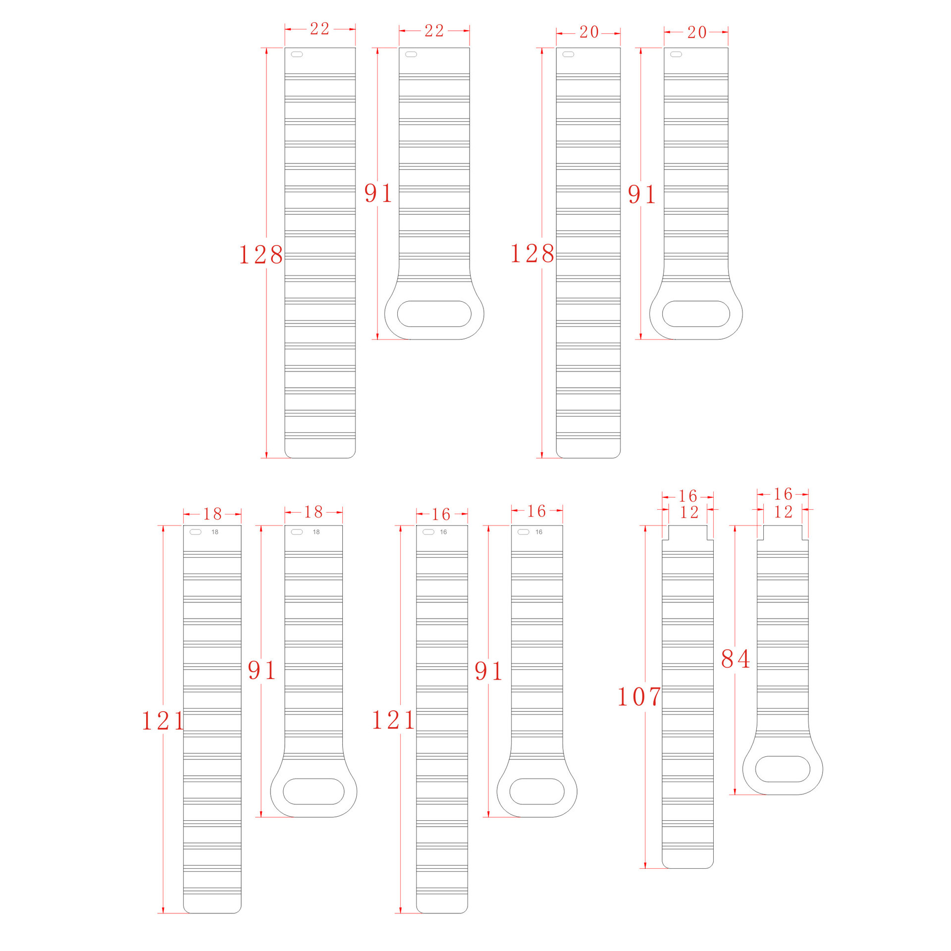 Applicable to Samsung/Huawei/Huami/Jiaming/loop magnetic silicone strap 12/16/18/20/22mm