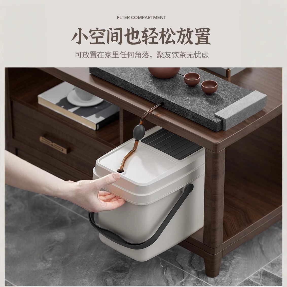 Plastic Bomb Lid Tea Bucket Tea Tea Dregs Waste Bucket Kung Fu Tea Set Accessories Tea Tray Tea Ceremony Tea Table Garbage Tea Bucket