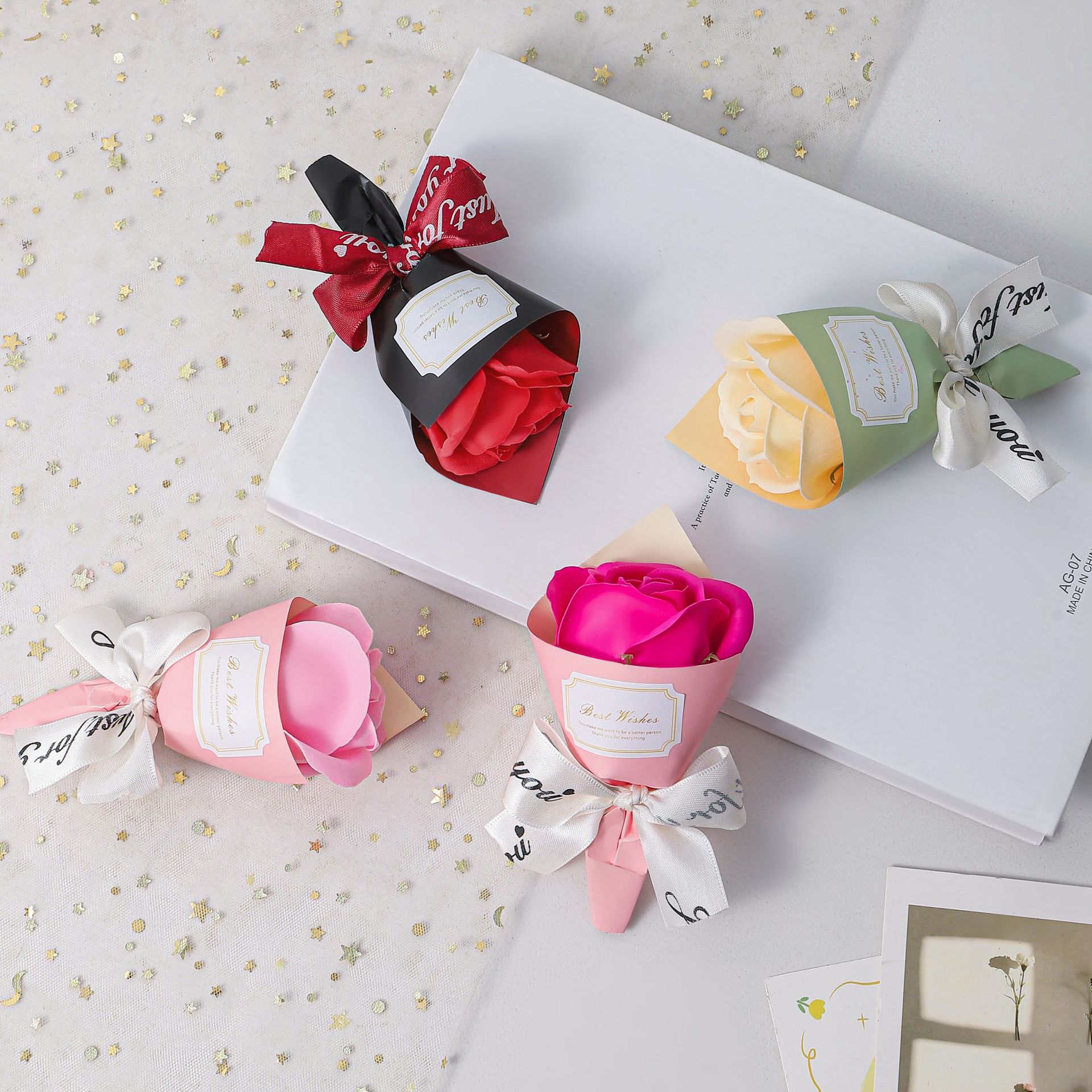 Mini New Small Bouquet Soap Flower Rose Artificial Flower Sunflower Sunflower with Gift Box Included