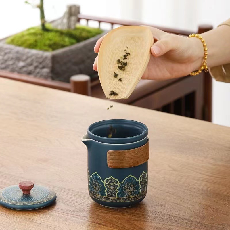Portable Outdoor Camping Travel Tea Set Ceramic Express Cup Business Accompanying Gift Wholesale logo