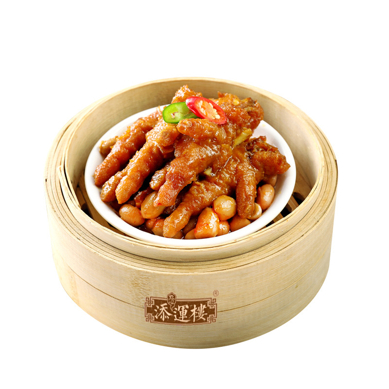 Tim Wun Lou Peanut Chicken Feet Guangdong Tea House Morning Tea Dessert Black Bean Sauce Chicken Feet Tiger Skin Chicken Feet with Peanut Snacks