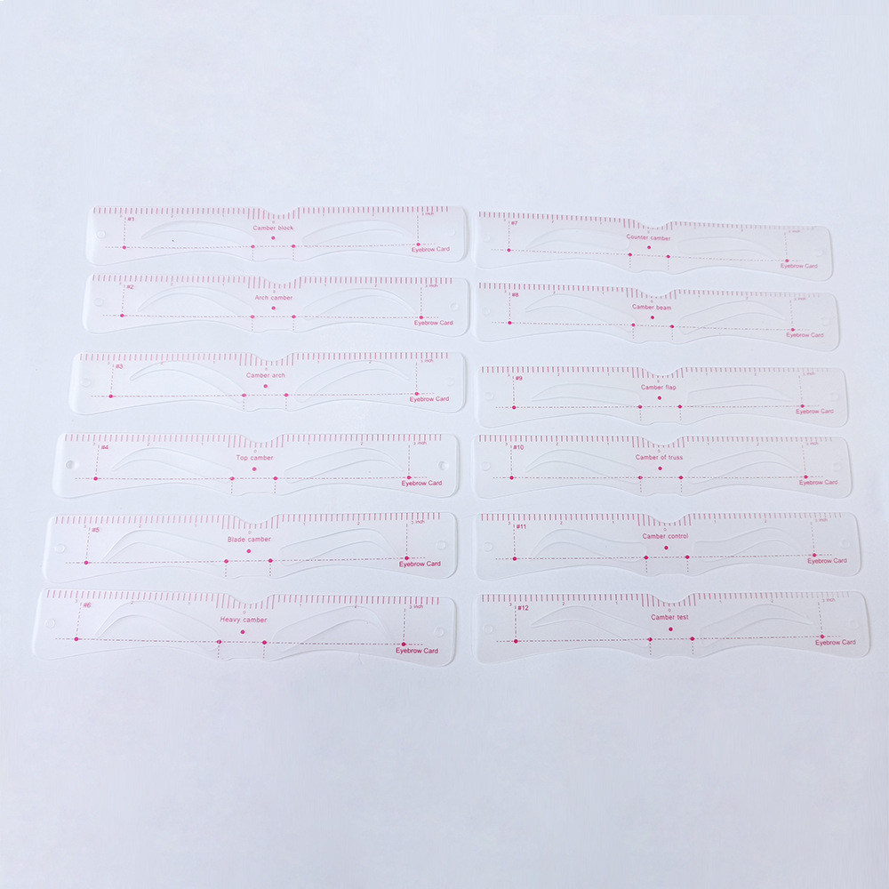 European and American hot selling 12 models of head-mounted silicone eyebrow card one-piece eyebrow card beginner eyebrow stickers lazy eyebrow drawing artifact