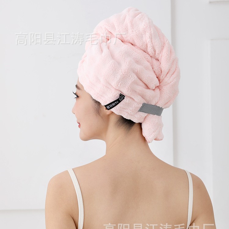 Dry hair cap easy to wear large thickened 7A antibacterial absorbent quick-drying adult female dry hair towel soft hair care