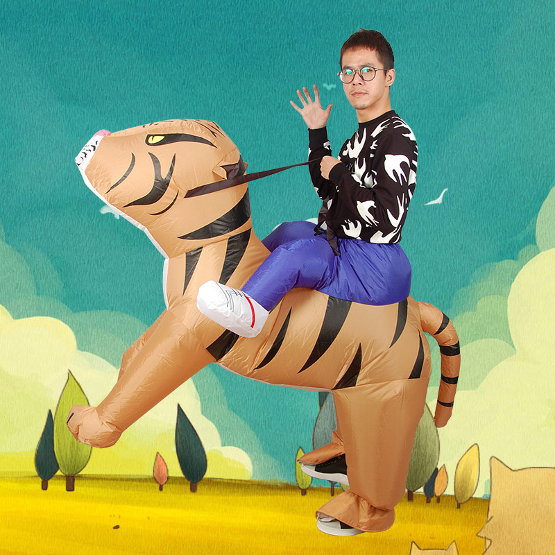 Creative Performance Costumes for Annual Meetings, Adult Inflatable Tiger Clothes, Magic Pants, Mount Puppets, Props, Fake Legs