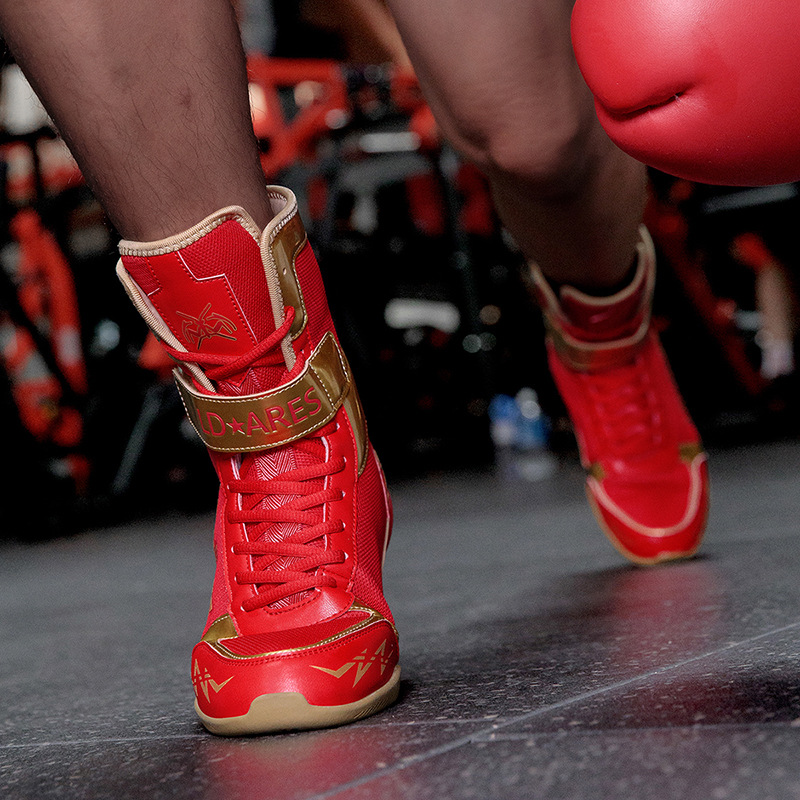 男士专业拳击鞋高帮散打格斗训练鞋防滑透气耐磨泰拳搏击比赛专用